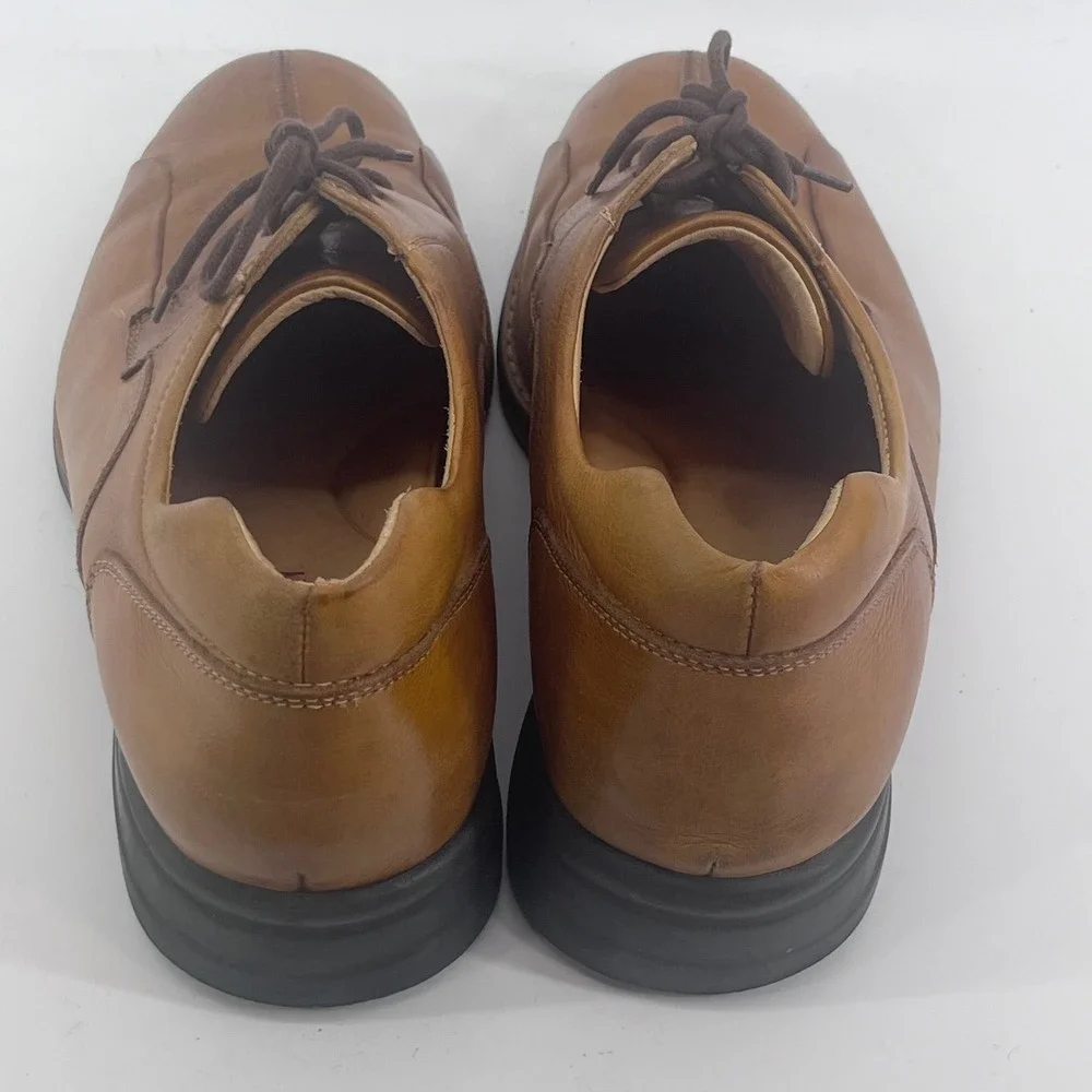 Johnston & Murphy Mens Tan Leather Bicycle Toe Oxford Shoes 12M 20-7233